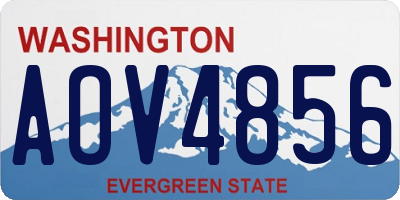 WA license plate AOV4856
