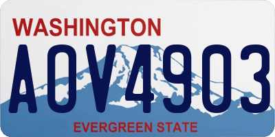 WA license plate AOV4903