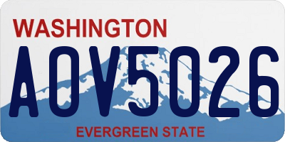 WA license plate AOV5026