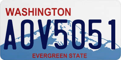 WA license plate AOV5051