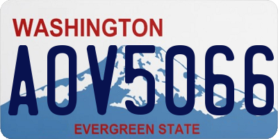 WA license plate AOV5066