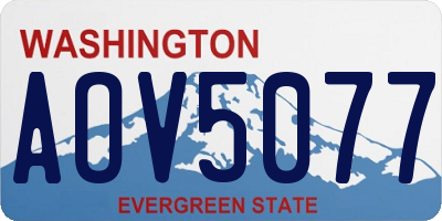 WA license plate AOV5077