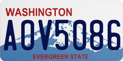 WA license plate AOV5086