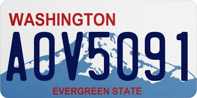 WA license plate AOV5091
