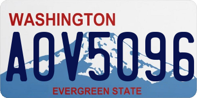 WA license plate AOV5096