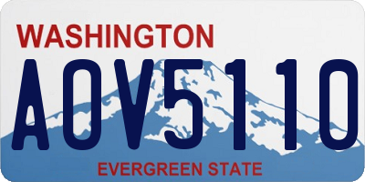 WA license plate AOV5110