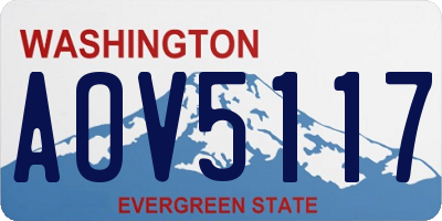 WA license plate AOV5117