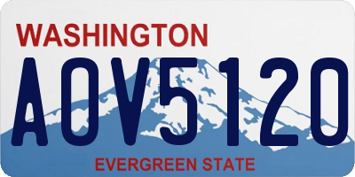 WA license plate AOV5120