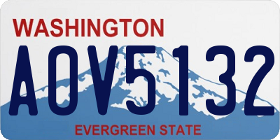 WA license plate AOV5132