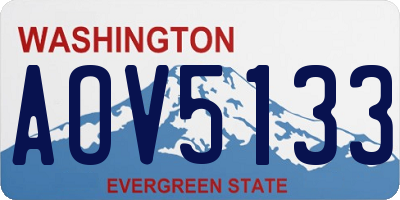 WA license plate AOV5133