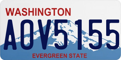 WA license plate AOV5155