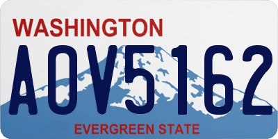 WA license plate AOV5162