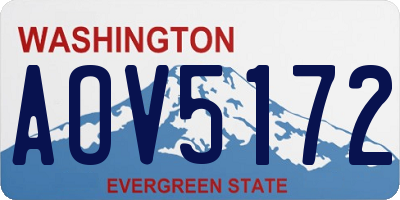 WA license plate AOV5172