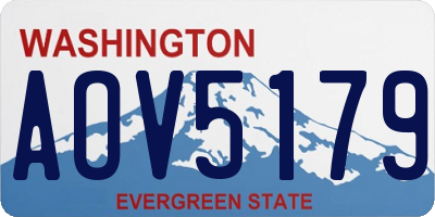 WA license plate AOV5179