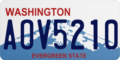 WA license plate AOV5210