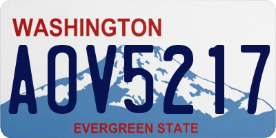 WA license plate AOV5217