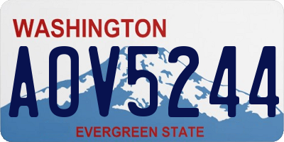 WA license plate AOV5244
