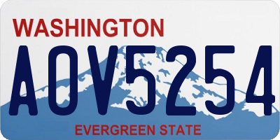 WA license plate AOV5254