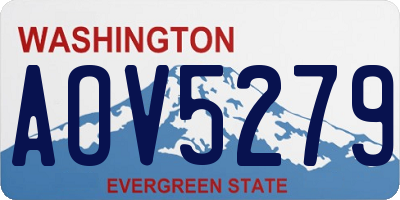 WA license plate AOV5279