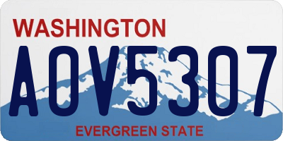 WA license plate AOV5307