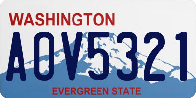 WA license plate AOV5321