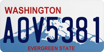 WA license plate AOV5381