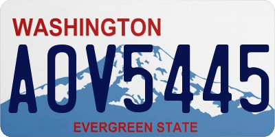 WA license plate AOV5445