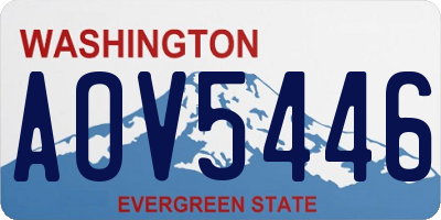 WA license plate AOV5446