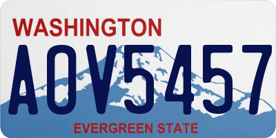 WA license plate AOV5457