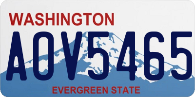 WA license plate AOV5465