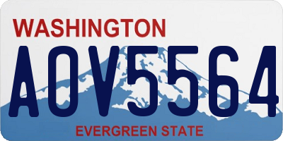WA license plate AOV5564