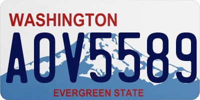 WA license plate AOV5589