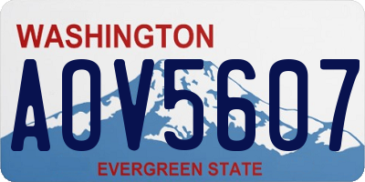 WA license plate AOV5607