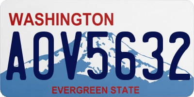 WA license plate AOV5632