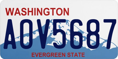 WA license plate AOV5687