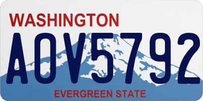 WA license plate AOV5792