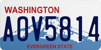 WA license plate AOV5814