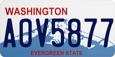 WA license plate AOV5877