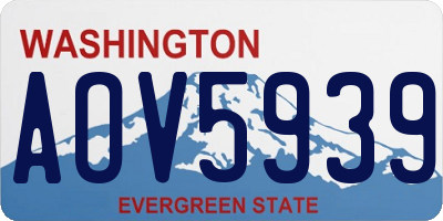 WA license plate AOV5939