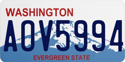 WA license plate AOV5994