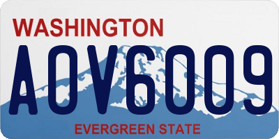 WA license plate AOV6009
