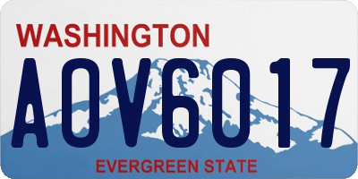 WA license plate AOV6017