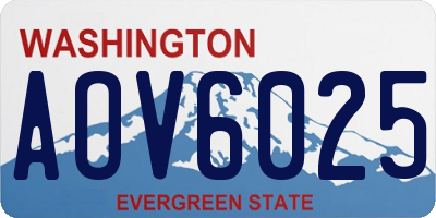 WA license plate AOV6025