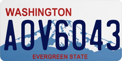 WA license plate AOV6043