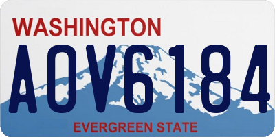 WA license plate AOV6184