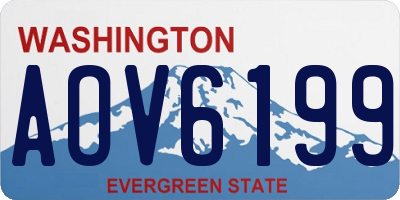 WA license plate AOV6199