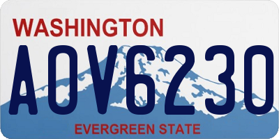 WA license plate AOV6230