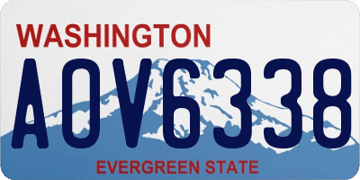WA license plate AOV6338