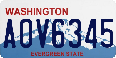 WA license plate AOV6345