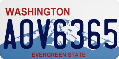 WA license plate AOV6365